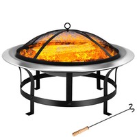 Feuerschale Feuerstelle Feuerkorb Mit Funkenschutz Ø75Cm Grill Garten Terrasse