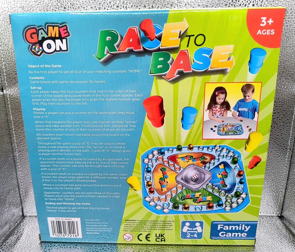 Game On Race To Base Board Game Brand New & Sealed 2 To 4 Players  - Image 2 of 4