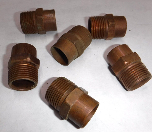 COPPER PLUMBING FITTINGS 3/4" MIP MALE ADAPTER PACK OF 6 C59-5
