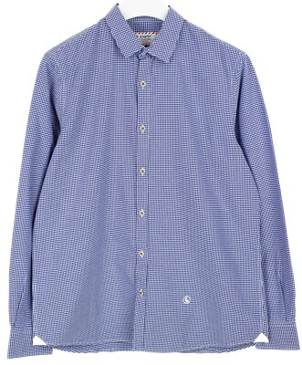 EL GANSO Formelle Shirt Herren (UK) 41 Blau Bestickt Kariert