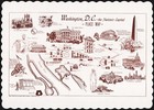 Vintage placemat WASHINGTON DC PLACE MAP The Nations Capital landmarks pictured — photo 2