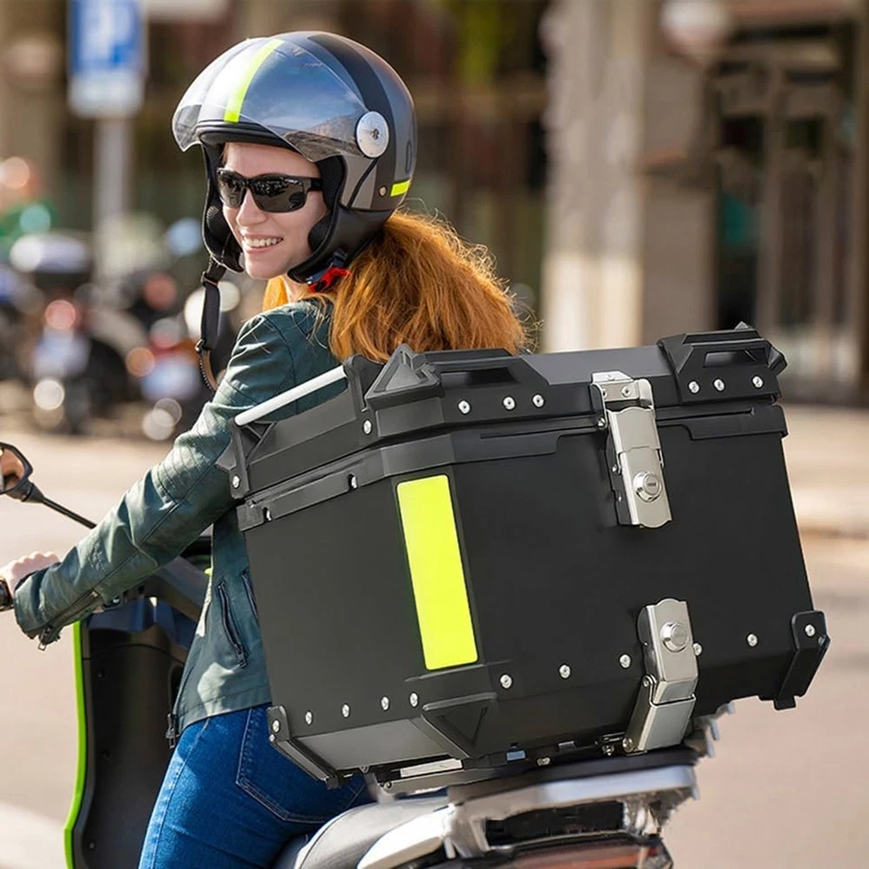 45L Rear Motorcycle Top Case Tail Box Waterproof Luggage Scooter Trunk Storage - Imagem 2 de 4