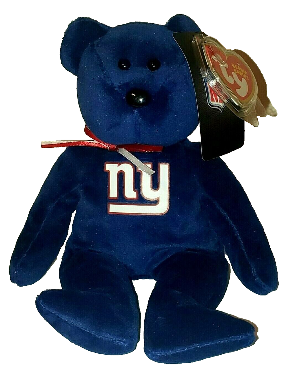 Ty Beanie Baby NEW YORK GIANTS NFL Football Bear NEW MWMT Plush  Stuffed Toy