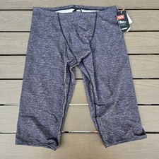 TYR Durafast Solid Black Lapped Drawstring Swim Jammer Size 32 New