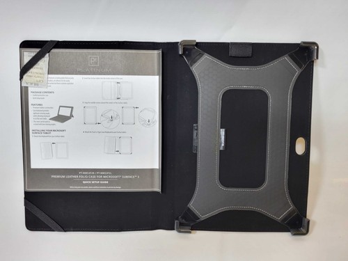 Funda tipo folio de cuero platino Microsoft Surface 3 - negra y marrón/negra - Imagen 5 de 14
