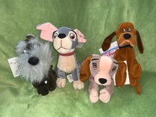The Disney Store Mini Bean Bag Lady and the Tramp  Trusty  Jock. Lot of 4