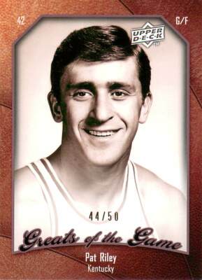 PAT RILEY 2010 Upper Deck GREATS OF THE GAME GOLD /50 Kentucky #22