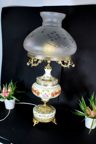 Vintage italian porcelain Table lamp porcelain glass bowl  - Picture 1 of 7