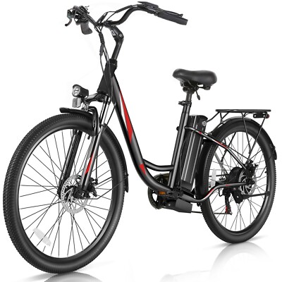26'' Electric Mountain Bike Adults Cruiser Bicycle 500W 20MPH 36V Commuter E Bike