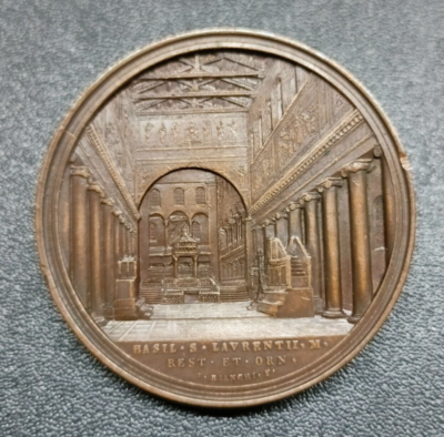 Pius IX ブロンズメダル バシリカ・サン・ロレンツォ Pius IX ブロンズメダル バシリカ・サン・ロレンツォ教会 1859 Vatican