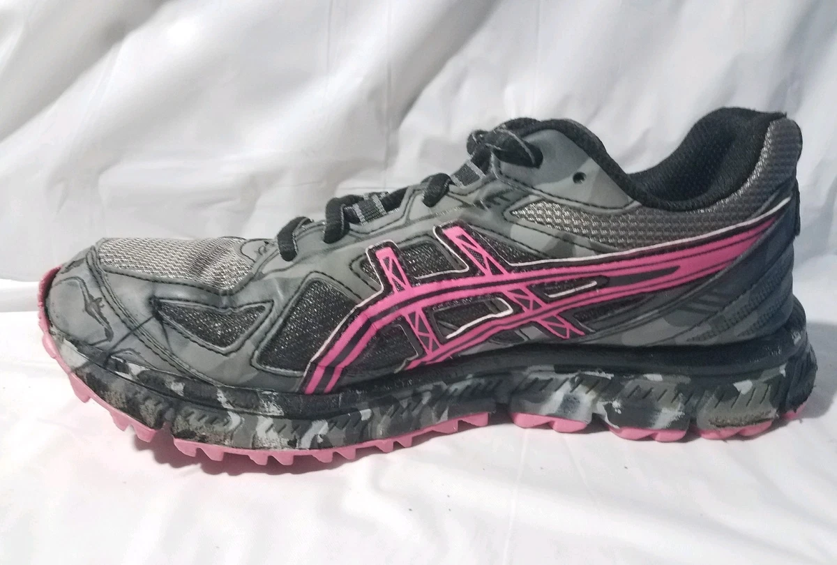 Asics T59AQ Gel Scram 2 Womens 7.5 M Running Shoes Sneakers Black Pink Gray Walk