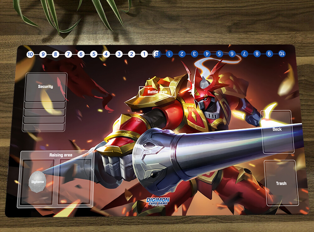 Digimon Duel Playmat CCG DTCG Mat Dukemon TCG Juego de Cartas Coleccionables Mat y Bolsa Gratis