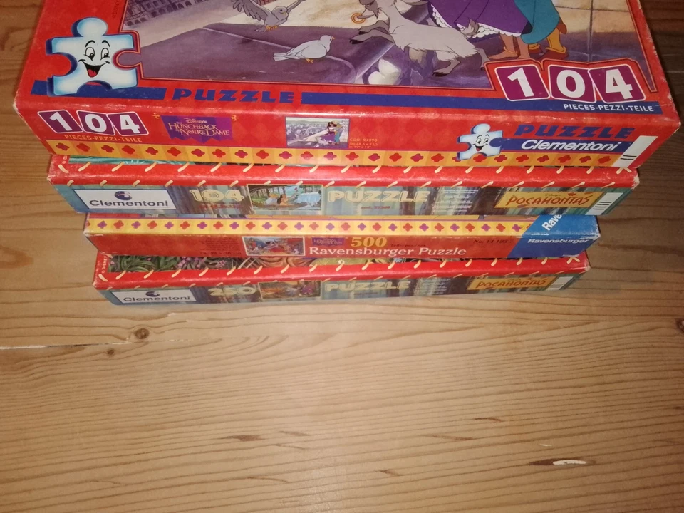 5 JIGSAW PUZZLES RAVENSBURGER/CLEMENTONI DISNEY GOBBO NOTRE DAME/  POCHAONTAS - Immagine 3 di 4