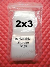100 Small Reclosable Baggies 2''x 3'' Clear 2 Mil Resealable Seal-Top Bags 2x3