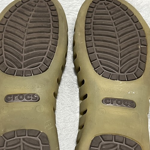 CROCS Youth Girls Sz 4 Flats Green Slip On Shoes With Cutouts - Picture 8 of 10