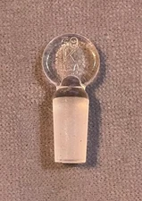 KIMAX #9 Solid Glass Inner Ground Flask Length Pennyhead Stopper