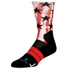 STANCE NBA West All Star Game Black Red White Basketball Crew Socks Mens S / M