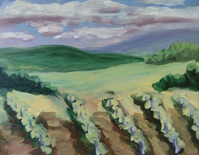 MONA VIVAR 11x14 Hand - Painted Landscape Acrylic Art - Canvas Wall Decor