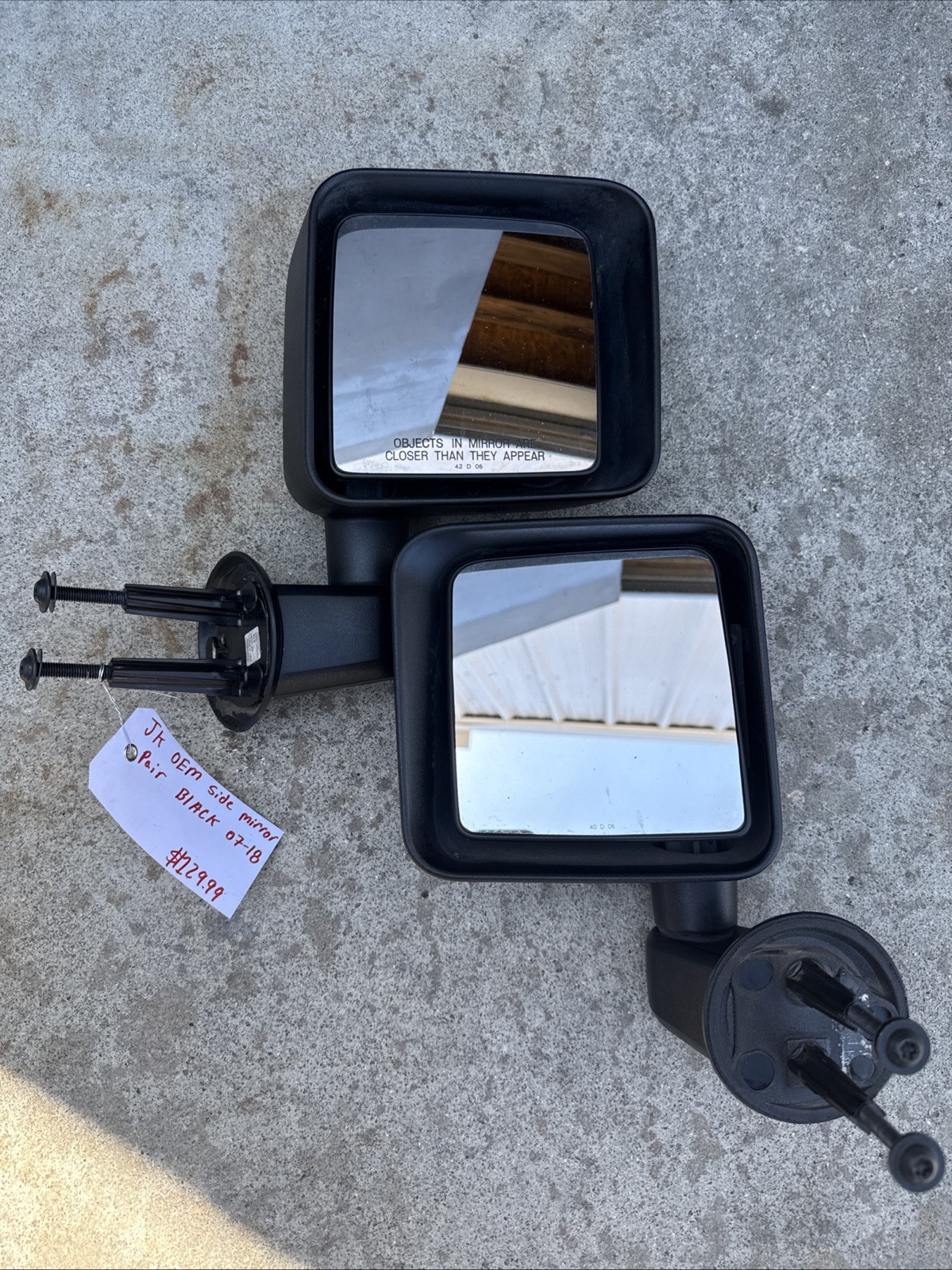 07-18 Jeep Wrangler JK Side Mirror Pair OEM *Black
