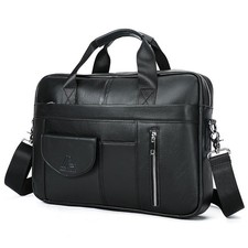Full Grain Leather Business Briefcase, Laptop Messenger Bag  Crossbody Bag
