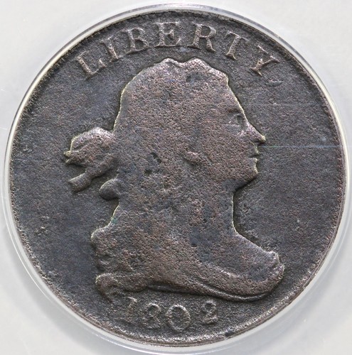 1802/0 1/2c C-2 Reverse of 1802 Draped Bust Half Cent ANACS Good 6 Details