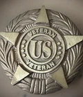 Vintage Brass Bronze US Veteran Star Grave Marker Memorial Non Specific Military
