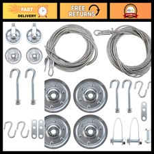 Garage Door Cable Pulley Kit - 2 Galvanized Cables, 4 Heavy Duty 3" Sheaves