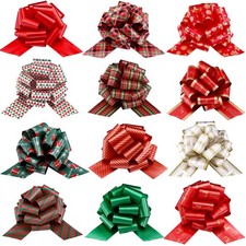 24 PCS Christmas Pull Bows for Gift Wrapping Ribbons 5 inch Wide Large