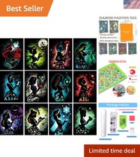 12 Pieces Princess Diamond Painting Kit, 5D Adult Diamond Art, Round Full Dia...