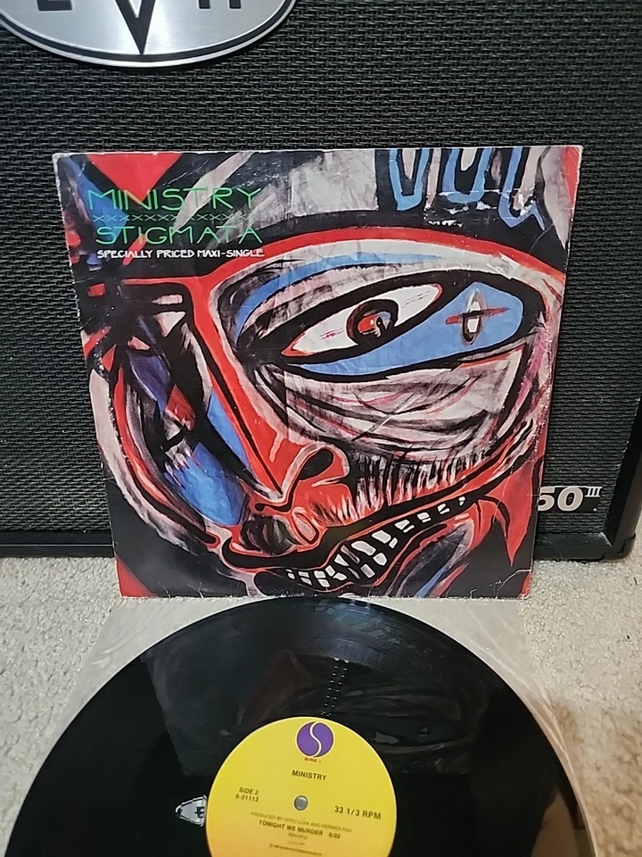 Ministry Stigmata Maxi Vinyl Single 1988 1st Press 'Tonight We Murder'VG/EX Wax  - Image 2 of 4