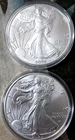 2025 American Eagle Silver Dollar 2 ea - 1 oz ea. - 999 Silver- BU - In Capsules