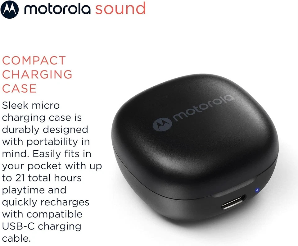 Motorola Buds 105 True Wireless Black, 21HRs Playtime, IPX5 Water resistant. - Image 3 of 4