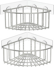 2-Pack Corner Shower Caddy Deep Basket Design, SUS304 Stainless Steel, Wall Moun