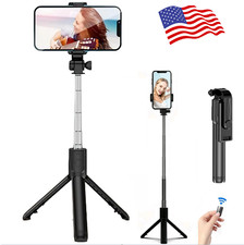 Selfie Stick Tripod Stand for Cell Phone with Bluetooth Remote Universal Black