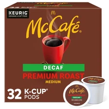 McCafe, Premium Roast Decaf Coffee, Keurig Single Serve K-Cup Pods, 32 Count