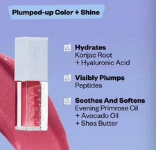 KOSAS MINI Wet Lip Oil Plumping Treatment Gloss - Malibu - 2ml/ 0.06 fl oz READ