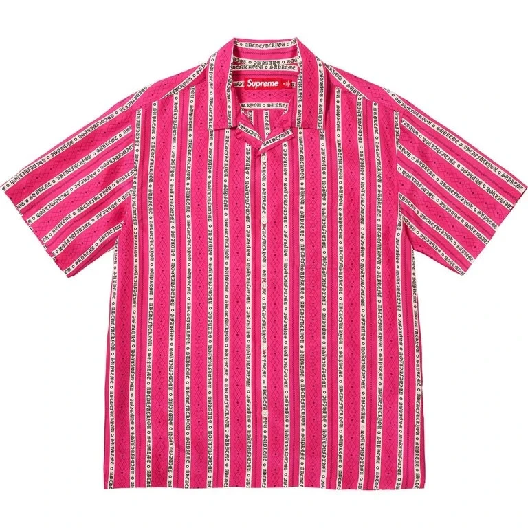 Supreme Short Sleeve Striped Casual Button-Down Shirts for Men for
