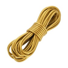5.5 Yard 3mm Round Leather Cord Lacing String for DIY Crafts, Gold