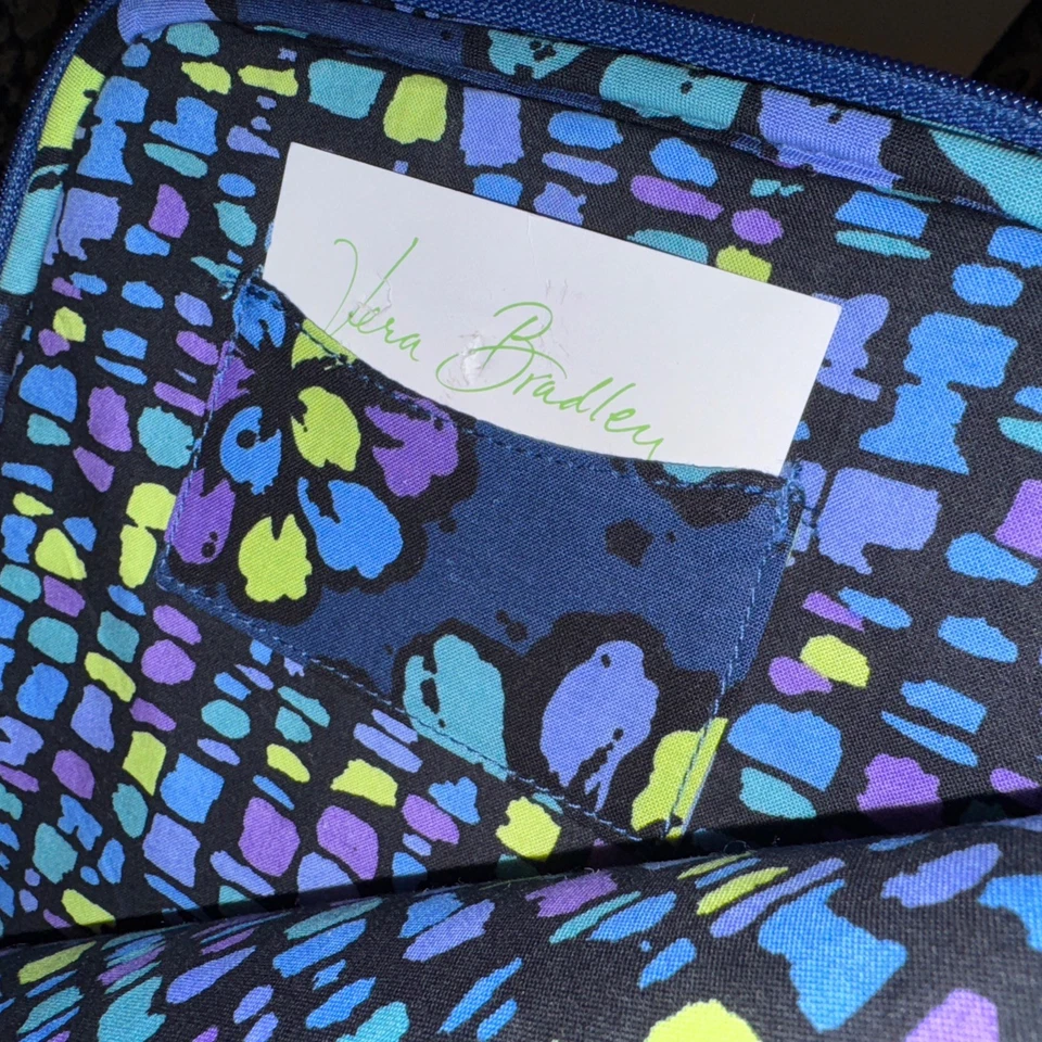 Vera Bradley Tablet iPad E Funda Lectora Indigo Pop Azul Cremallera Acolchada Foto 3 de 4