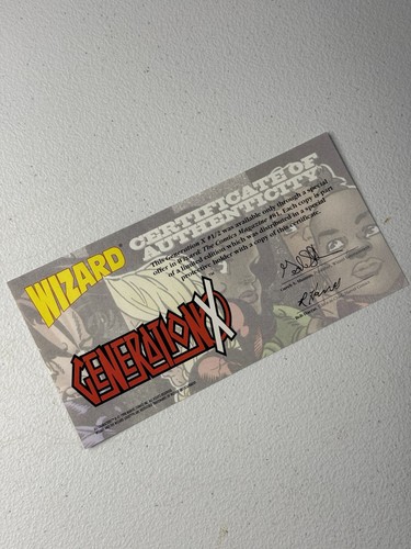Generación X Nº 1/2 (Wizard/Marvel Comics, 1998) certificado de autenticidad - Imagen 3 de 4