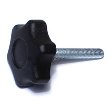 8mm-1.25 x 50mm Black Plastic Coarse Male Threaded Stud Fluted Knobs 2 pcs. 