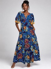 Tabitha Brown x Target Mixed Floral Polka Dot Puff Sleeve Boho Maxi Dress size4