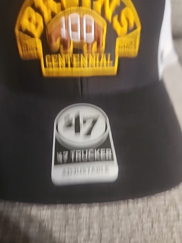 Cappello Boston Bruins 47 marca Trucker Snapback nero centenario 100° berretto NHL nuovo con etichette - Foto 2 di 10