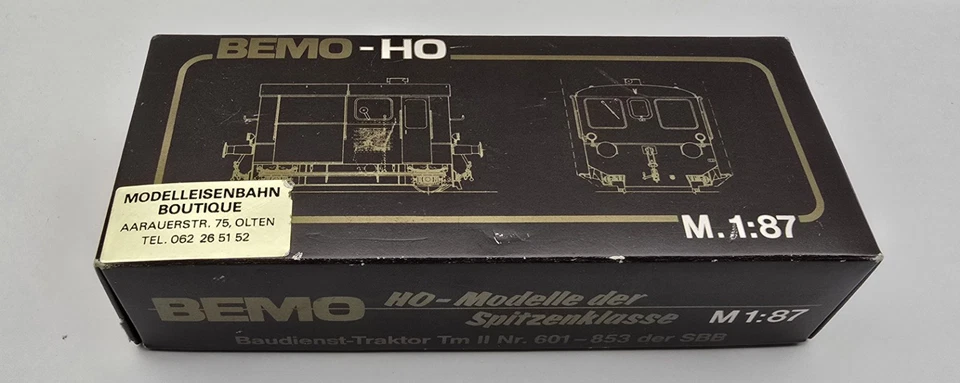 Bemo H0m H0e 1676 Originalverpackung für Bahndienst Traktor Tmll RhB gebraucht