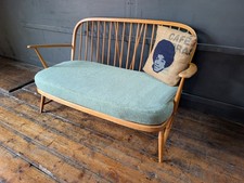 Mid Century Vintage Ercol Windsor Model 334/2 Beech 2 Seater Sofa Settee