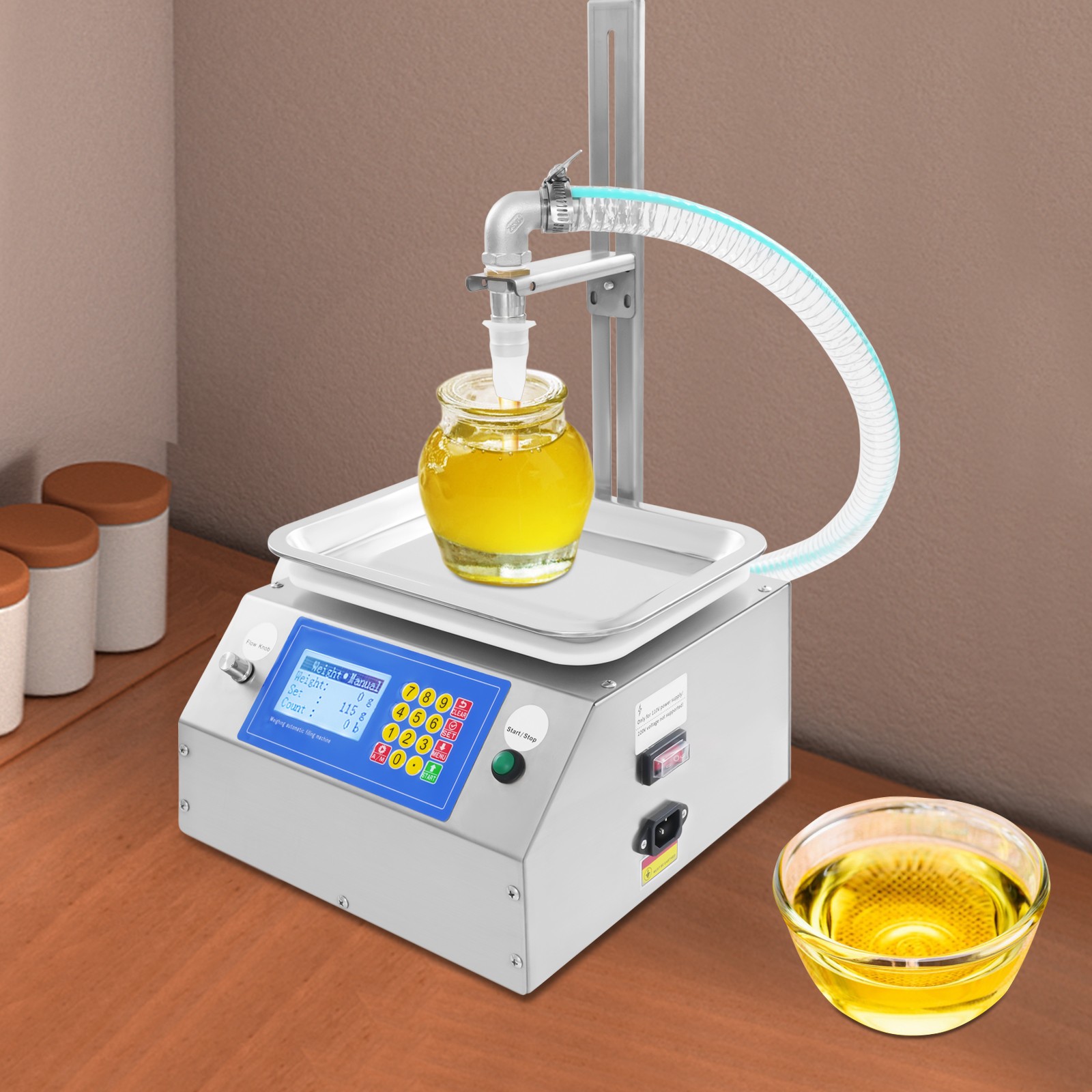 10g-10kg Single Head Filling Machine Rectangular Automatic Honey Filler 200W