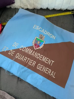 FANION DRAPEAU ESCADRON COMMANDEMENT ET DE QUARTIER GENERAL  MILITAIRE FRANCE  - Photo 1/4