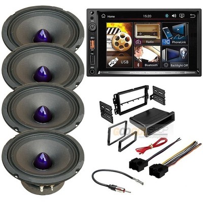 7'' Screen Car Stereo AM/FM Bluetooth & 4 Midrange Speakers for 2007-2013 Sierra