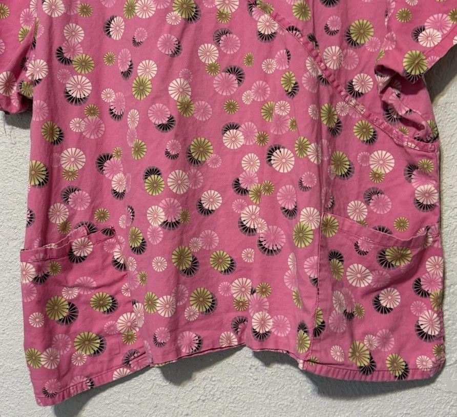 Blusa Médica Para Mujer 3XL Rosa Flores Pullover Elástico Elastizado Espalda SB Foto 3 de 4