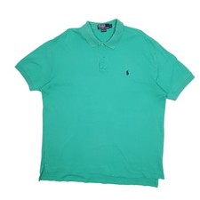 POLO RALPH LAUREN Green Polo Shirt Short Sleeve Cotton Mens L